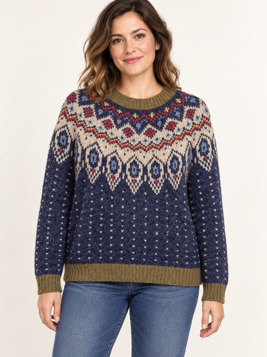 SML Sport Sweaters - Vintage SML Sport Ltd Multicolor Textured Knit Sweater Size L Wool Blend